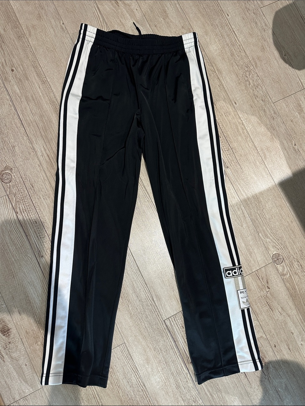 adidas Kids Black Joggers with White Side Stripes